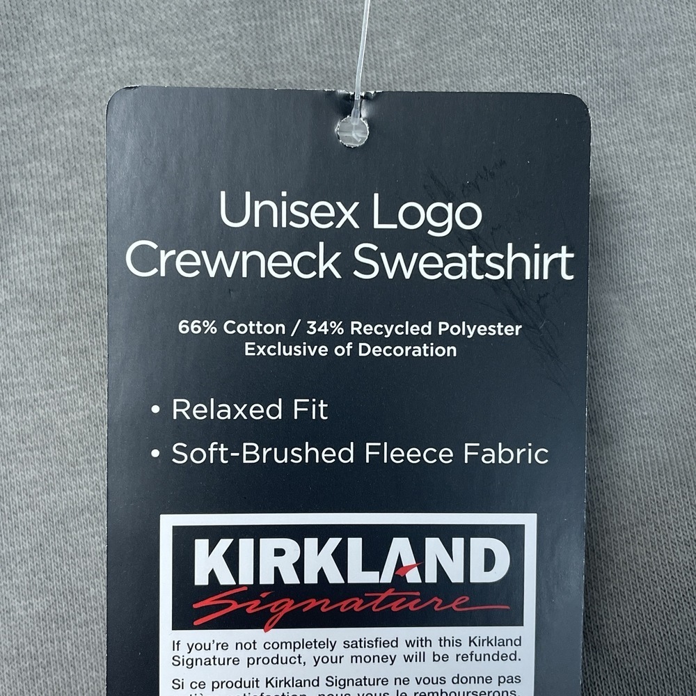 Kirkland Signature Unisex M Crewneck Sweatshirt Gray H0938 - Picture 9 of 11